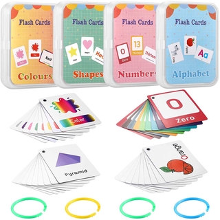 Baby Preschool English Learning Flash Cards  Montessori Educational Alphabet ABC Numbers Toys