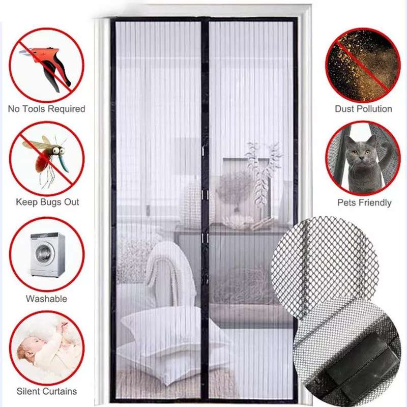 Hands free Magnetic Mosquito Net Door Net Anti Fly Insect Mosquito Door ...