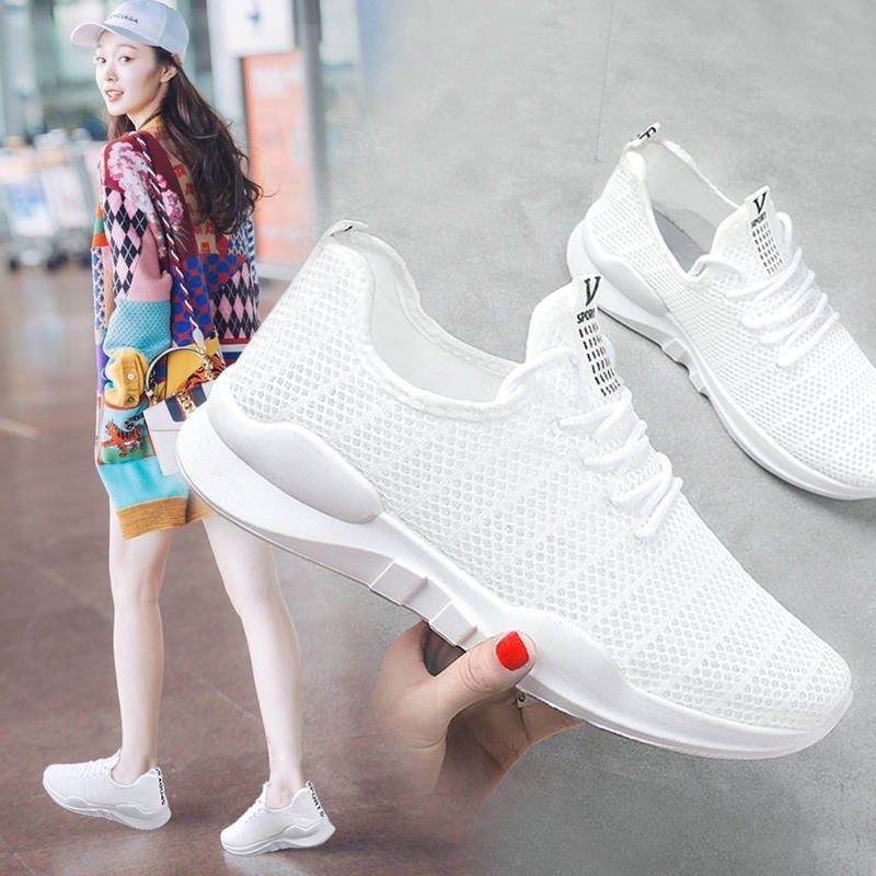 【HHS】Korean Shoes Fashion Rubber Mesh Casual Running Shoes For Women