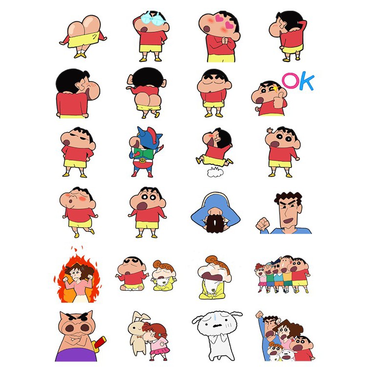 Crayon Shinchan Cartoon Anime Sticker Pack Waterproof Motor Car