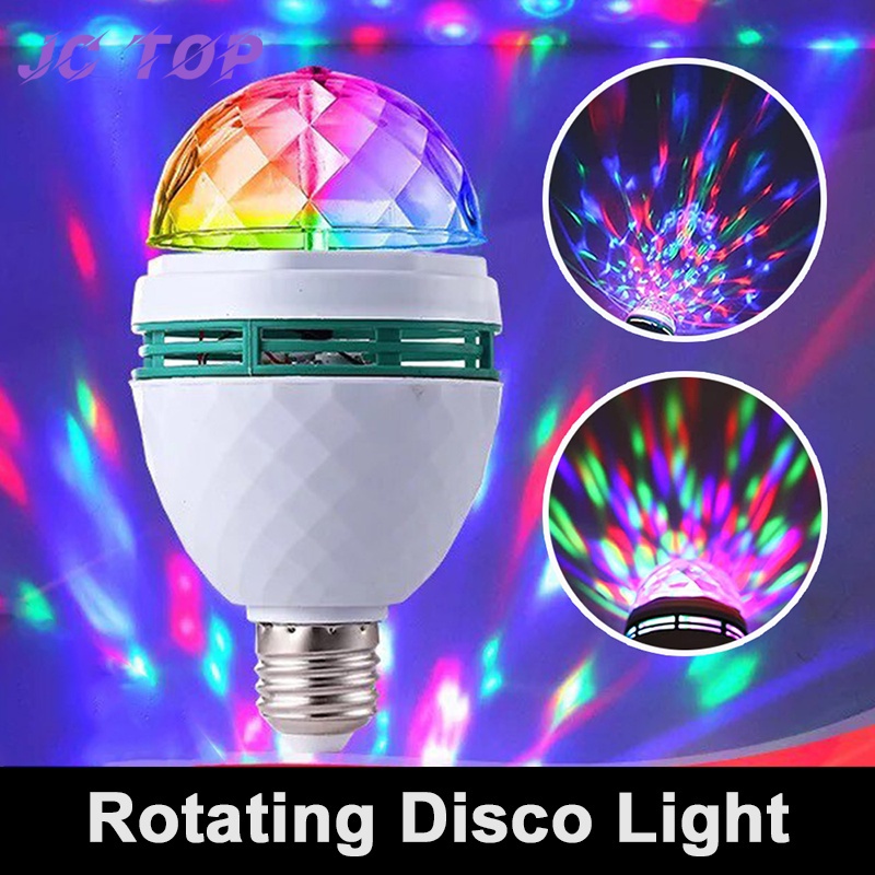 JcTop Led Light Bulb Portable Disco Ball Rotating Lamp Led Bulb Led