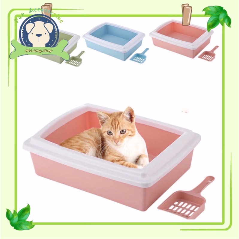 Pets Cat litter box with scoop Size 39cm x 29cm x 11cm Shopee Philippines