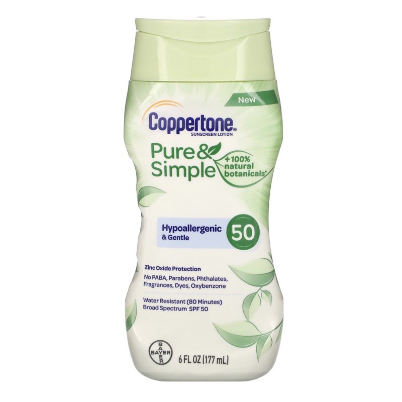 coppertone pure & simple sunscreen lotion