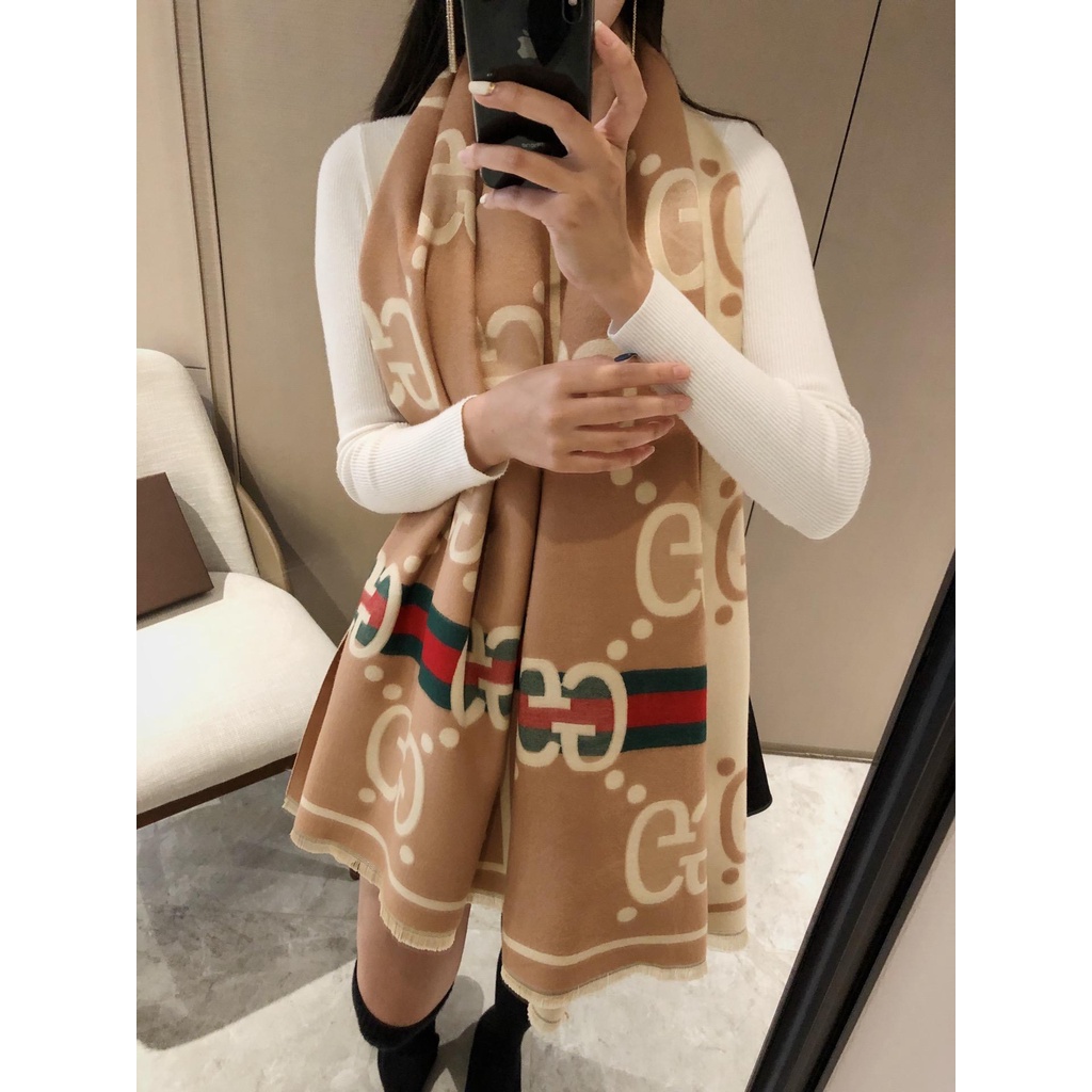 Ou franchise], a new Gucci imitation cashmere letter jacquard scarf fashion  big brand wind, exquisit | Shopee Philippines