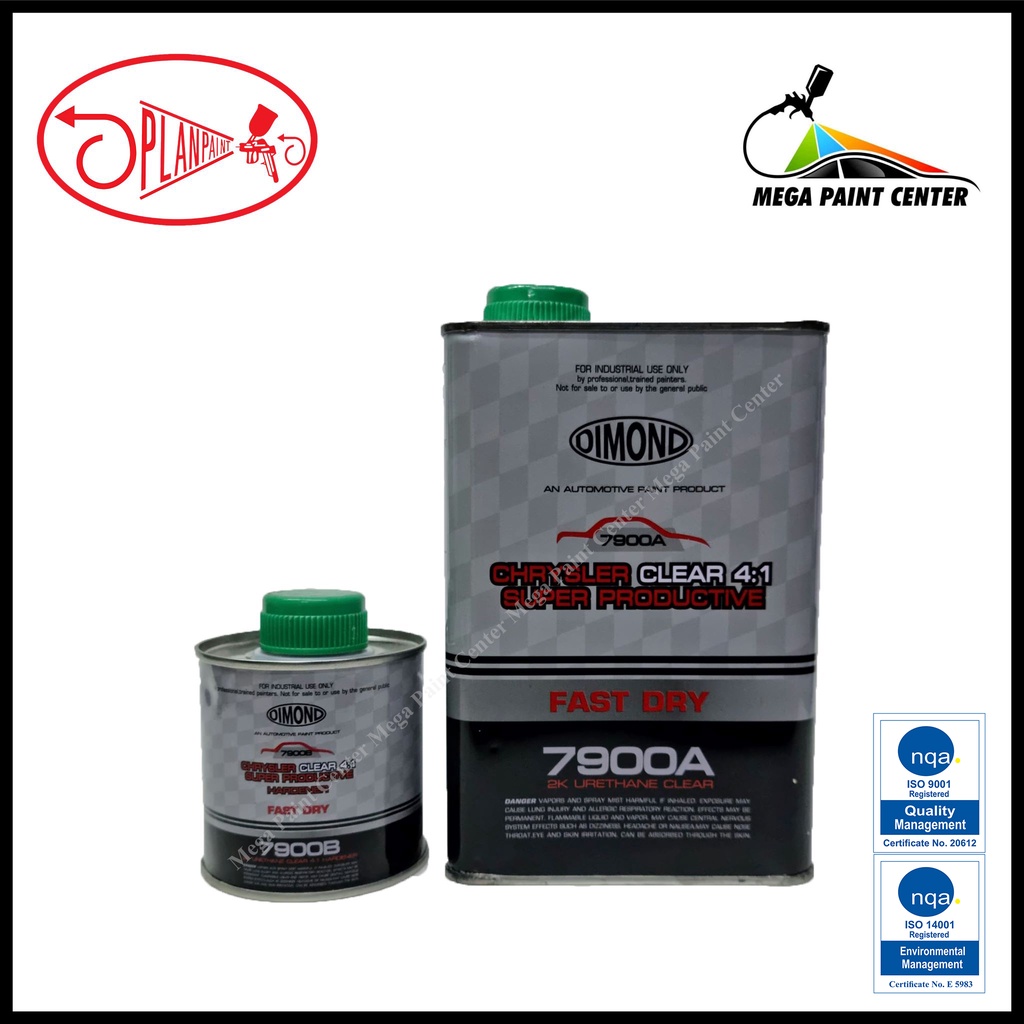 Planpaint Dimond Fast Dry 2K Urethane Clear Coat/Top Coat with Hardener 1 Liter (7900A) Shopee