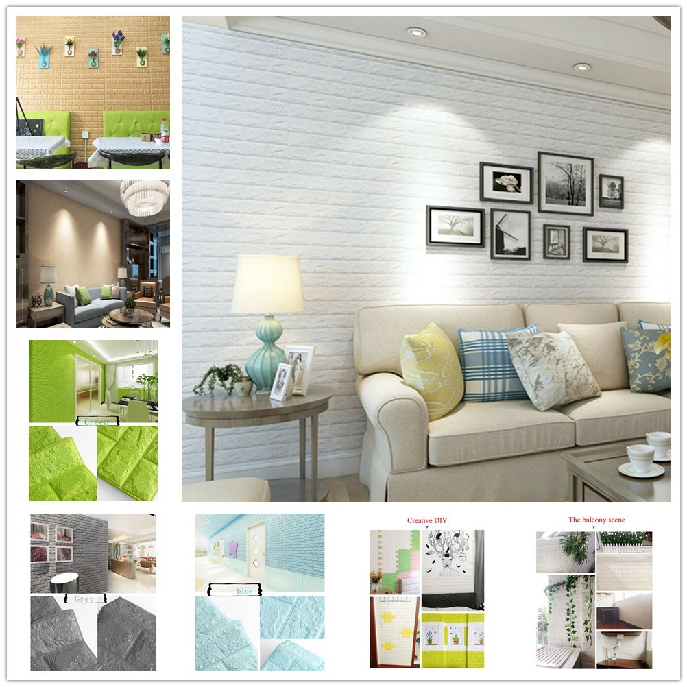 Cod Foam 3d 70 77cm 70 15cm Wall Stickers Wall Home Decor Embossed Brick Stone Shopee Philippines