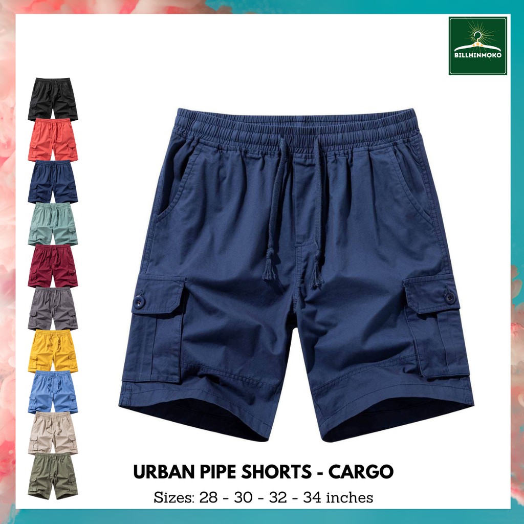 Plain Cotton Cargo Shorts for Men Urban Pipe Shorts | Shopee Philippines