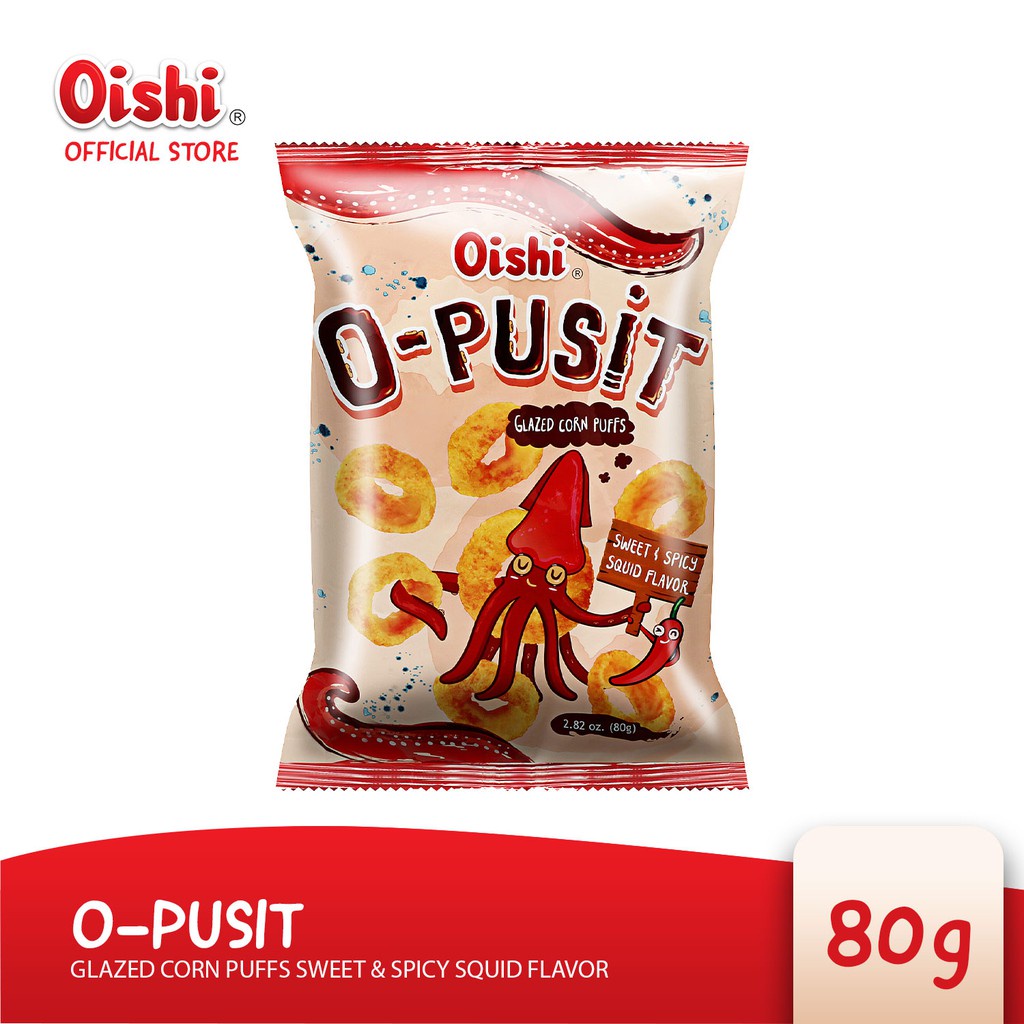 OPusit Glazed Corn Puffs Sweet & Spicy Squid Flavor 80g Shopee