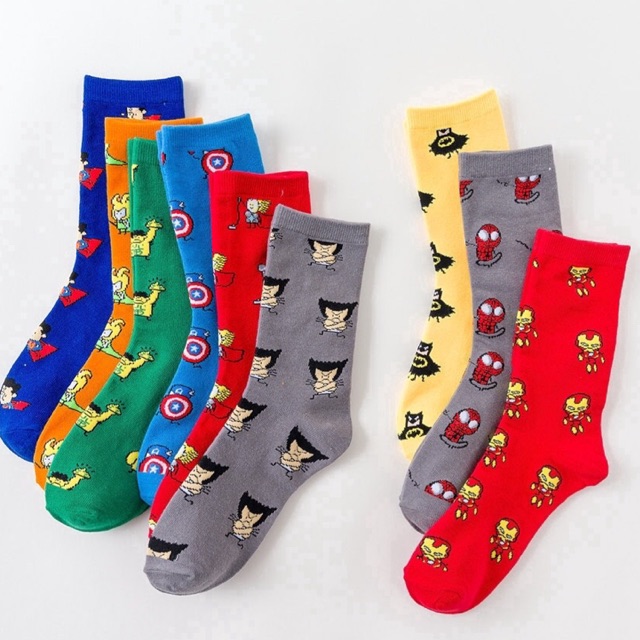 Marvel DC Adult Superheroes Iconic Socks for Men Superman Batman ...