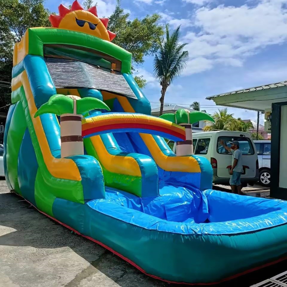 inflatable floating pool slide