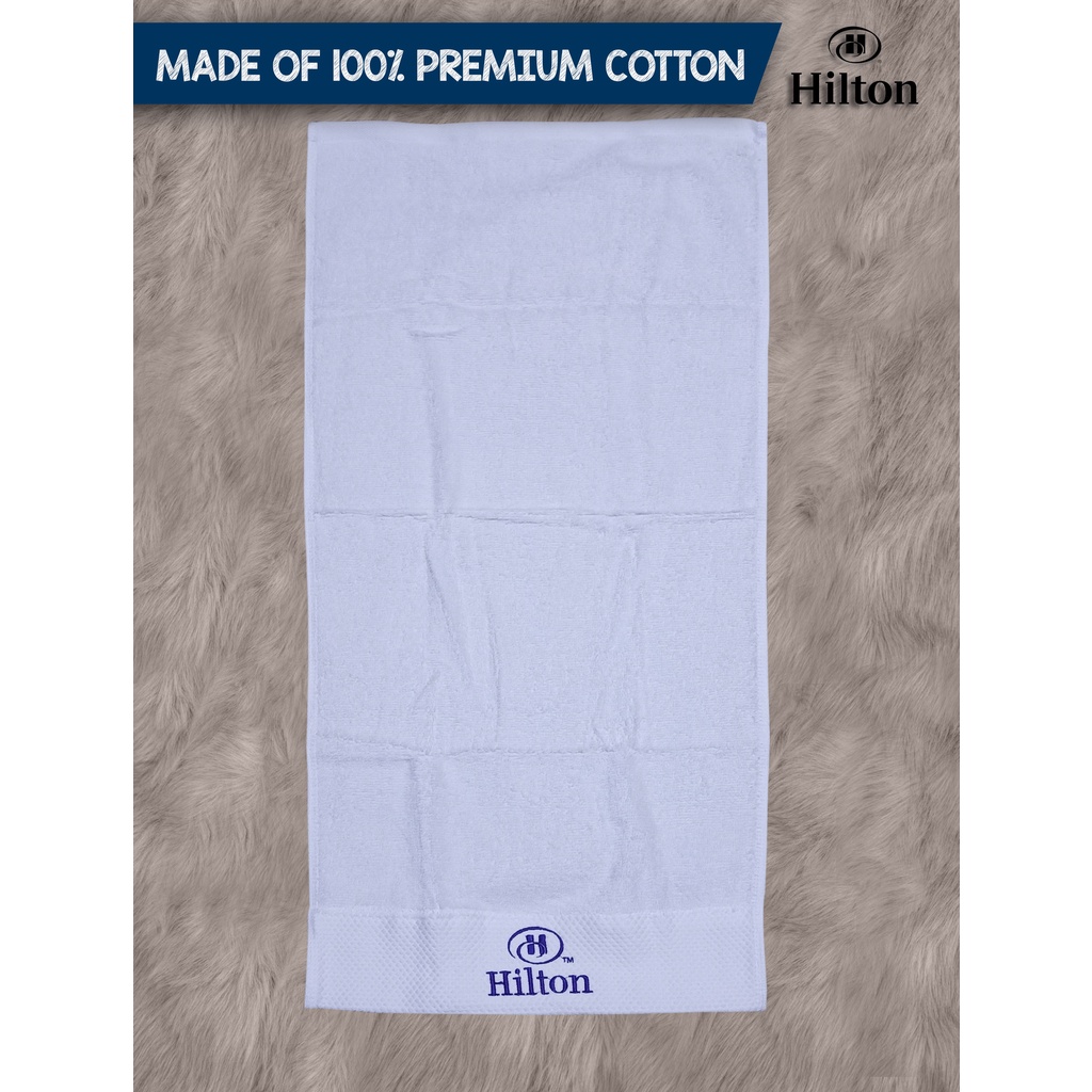 Hilton 100 Cotton Luxury Hand /Bath Towel Imported (35x75CM) Shopee