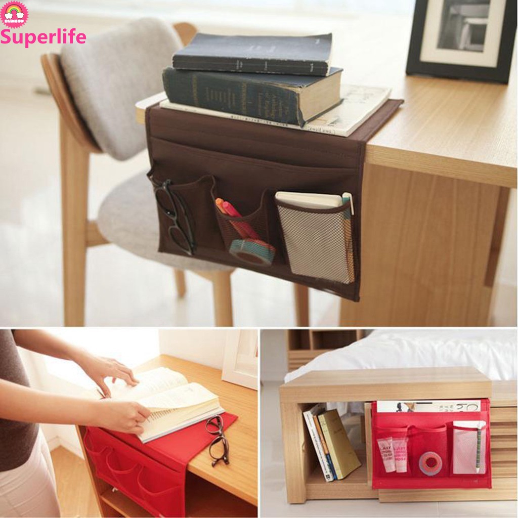 Bedside Sofa Table Cabinet Storage Organizer Pocket Oxford Cloth Book Phone Bag Shopee Philippines