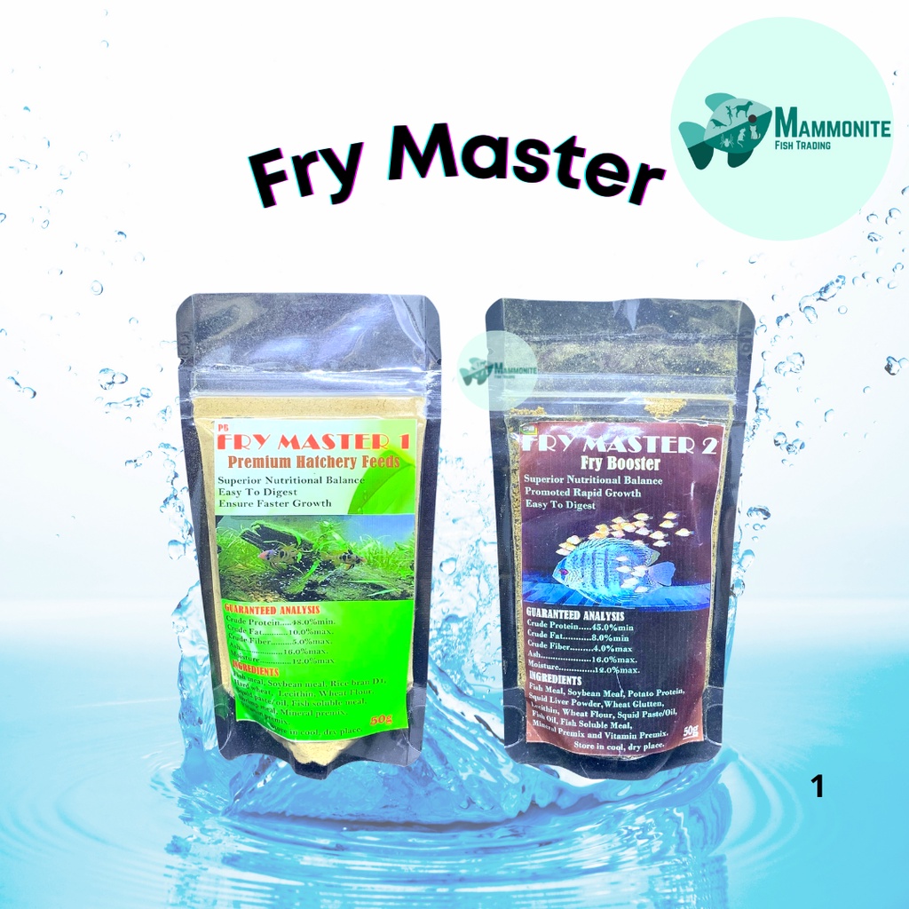 Aquarium Baby Fish Food Fry Master 1, 2 & 3 Hatchery Feeds 50g Shopee