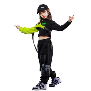 Kids Hip Hop Street Dance Clothes for Boys Girls Streetwear Jazz Dance Costume Korean Outfit Crop Top T-Shirt Cargo Jogger Pants 4-15 Years #6