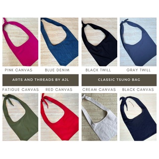 Classic Tsuno Tie Bag UNISEX  S-M-L bag Open type minimalist design with adjustable knot strap