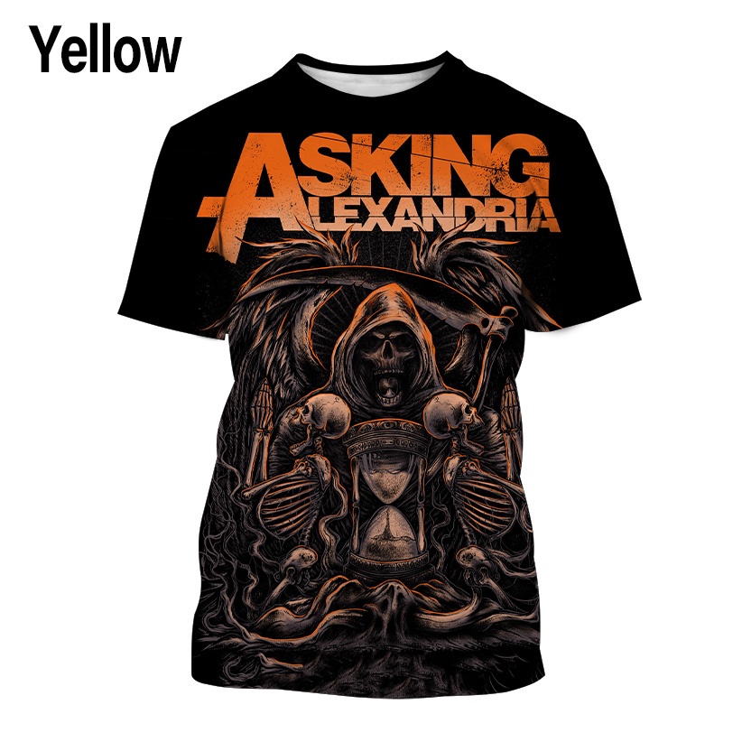 New Rock Band Asking Alexandria Casual Printed 3D T-shirt Fashion Round Neck Personality Trend Summer Top Short Sleeve