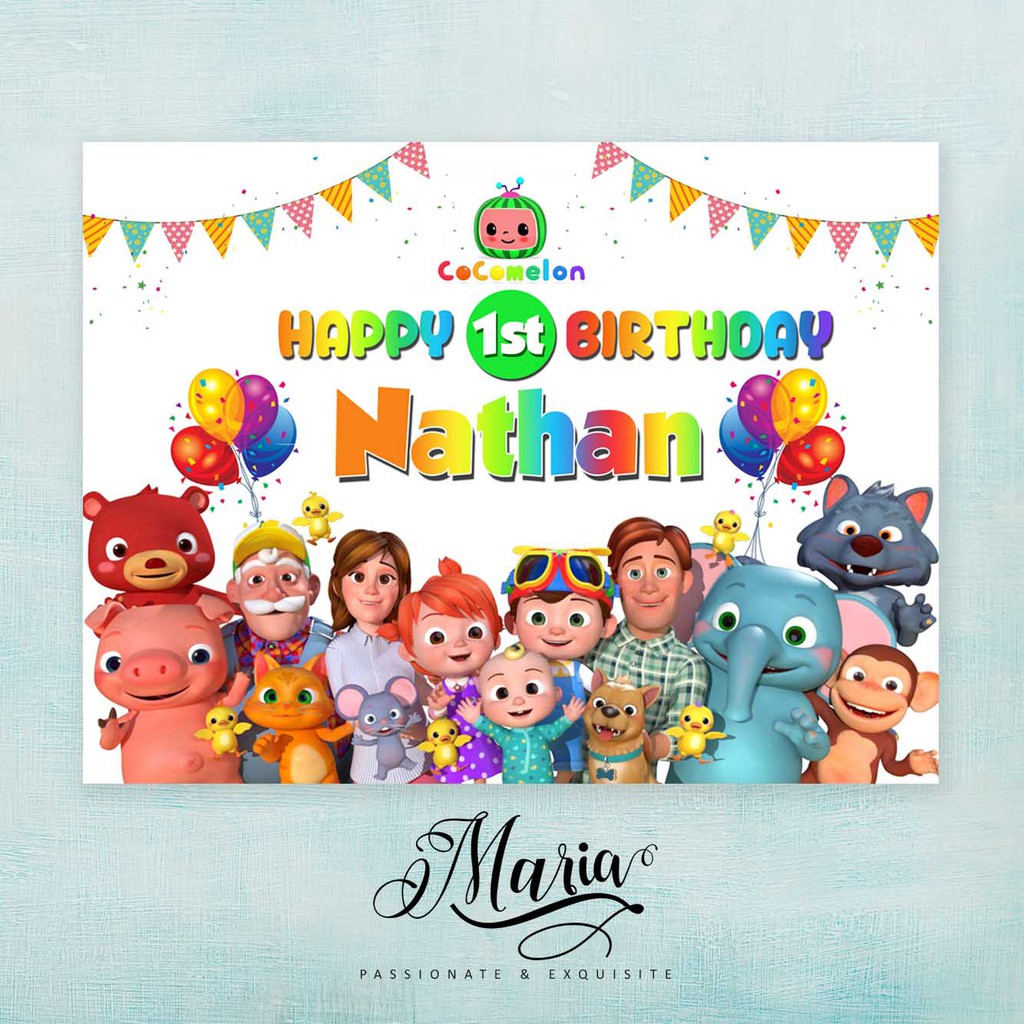 COCOMELON PRINTABLE PARTY BACKDROP BANNER BIRTHDAY POSTER Birthday ...