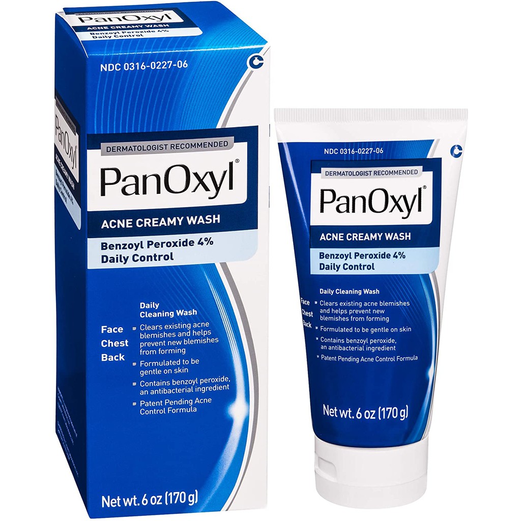 PanOxyl Acne Creamy Wash Benzoyl Peroxide 4% Daily, 6 oz. | Shopee