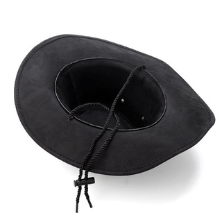 ▽▥Western Cowboy Hat Retro Sheriff S Badge Horseba Travel Fishing Sunshade Sun Belt Wind Rope Topi #9