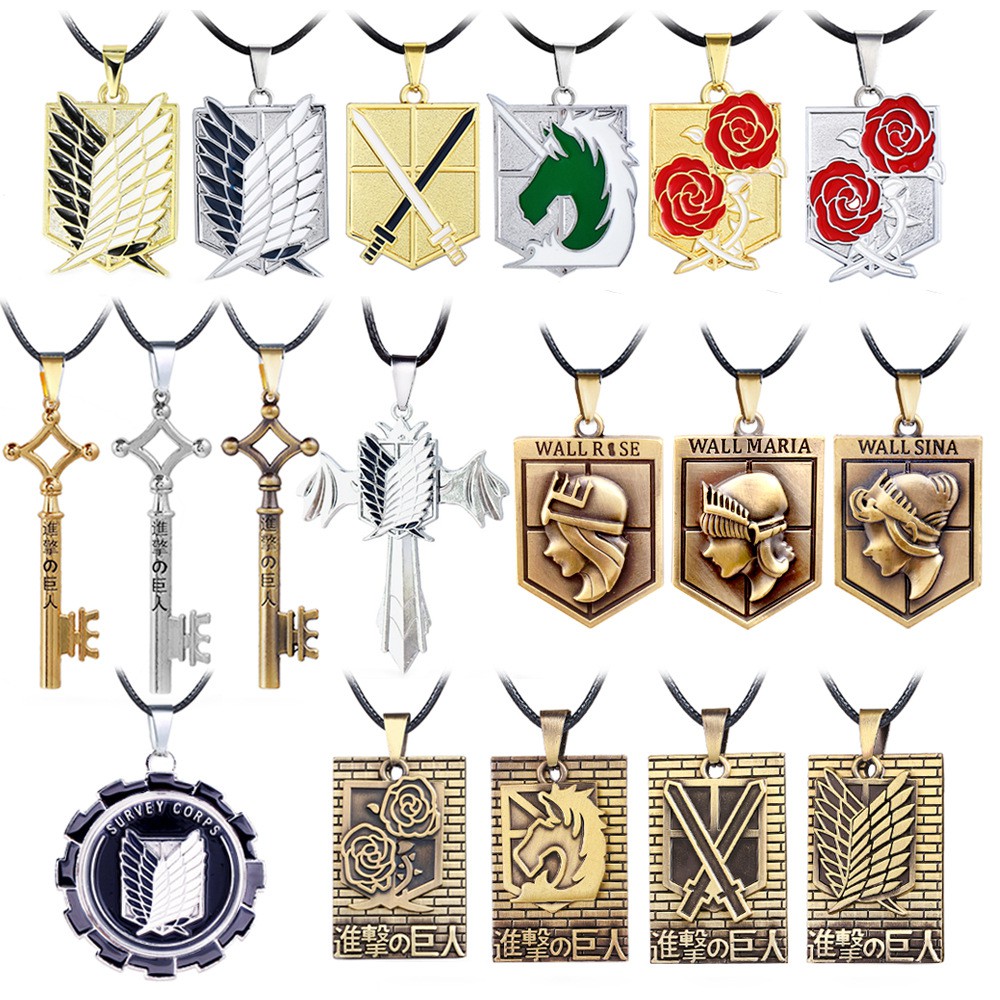 Attack On Titan Maria Wall Logo Wings Of Freedom Rotatable Necklace Four Corps Pendants Shopee Philippines