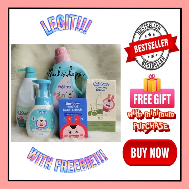 UNILOVE VEGAN CREAM & SQUALENE OIL WITH RANDOM FREEBIE Shopee Philippines