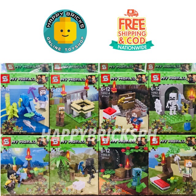 Lego Like Minecraft My World Pack Of 8 Minifigures Sy1092 Shopee Philippines