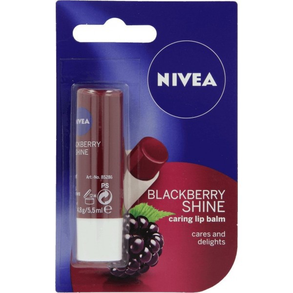 Nivea Blackberry Shine Caring Lip Balm 4.8G Shopee Philippines
