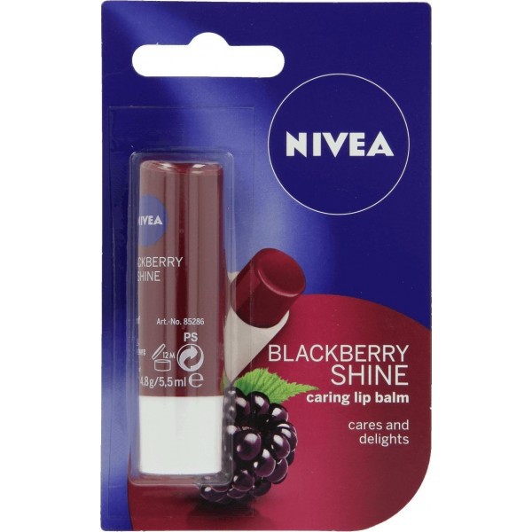 Nivea Blackberry Shine Caring Lip Balm 4.8G | Shopee Philippines