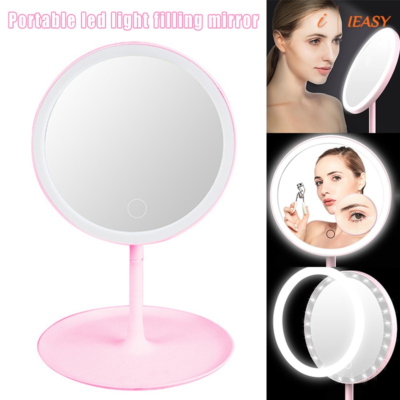 portable makeup mirror with lights