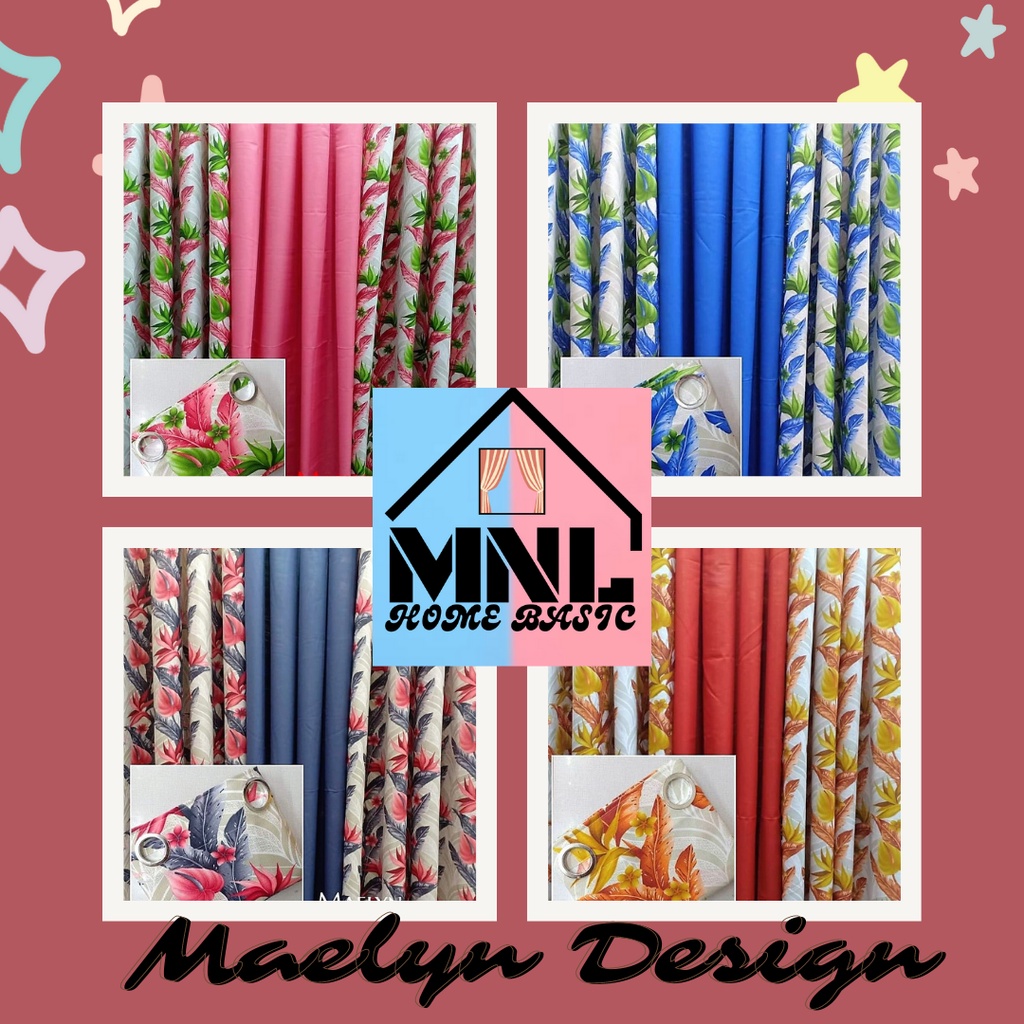 3 in 1 Set Ring Curtains Maelyn Design (Cretona Fabric) Shopee