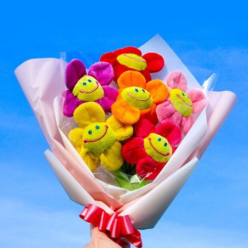 Korea New Artificial Flower Smile Flower Doll Bouquet 45cm L Shopee Philippines