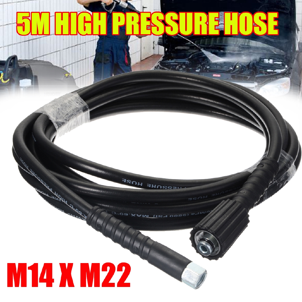 5m 5800PSI M22 Jet Power Washer High Pressure Hose + M14 Shopee