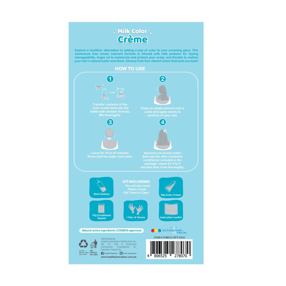 FRESH Hairlab Milk Color Creme Oreo Pearl Tea Medium Brown 100ML