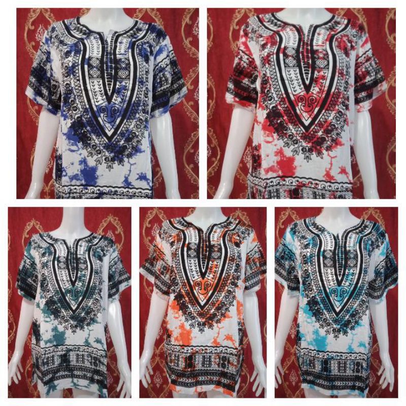 Dashiki/Bohemian polo batik acid color | Shopee Philippines