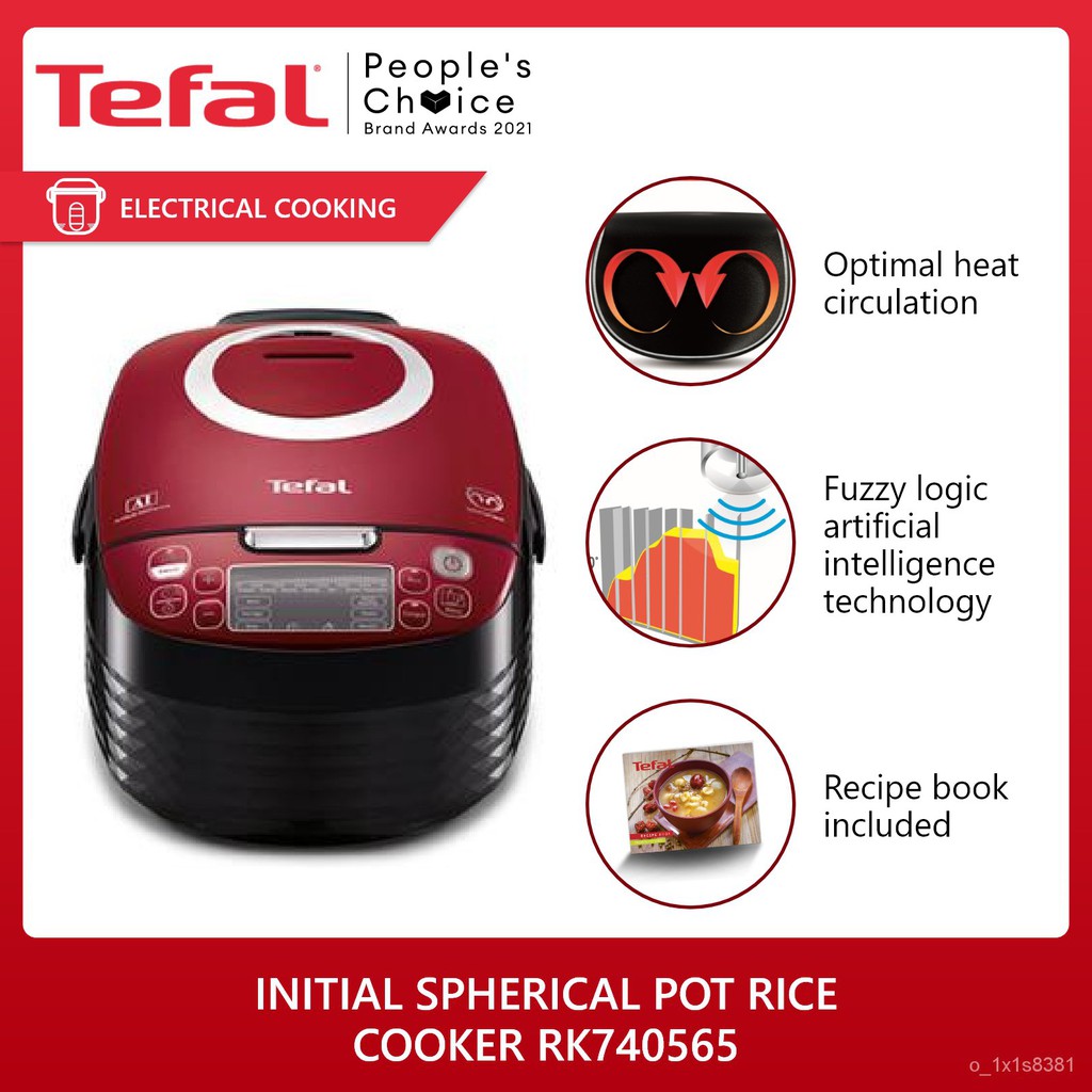 Tefal Initial Spherical Pot Rice Cooker RK740565 (Black/Red) Capacity