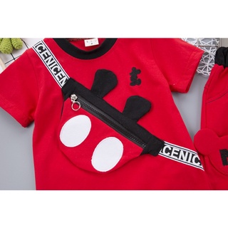 Cartoon Mickey Mouse Terno Baby Boy Outfit Birthday Gift Girl Mickey Mouse Tshirt Shorts Set Ootd for Kids Casual Clothes #6