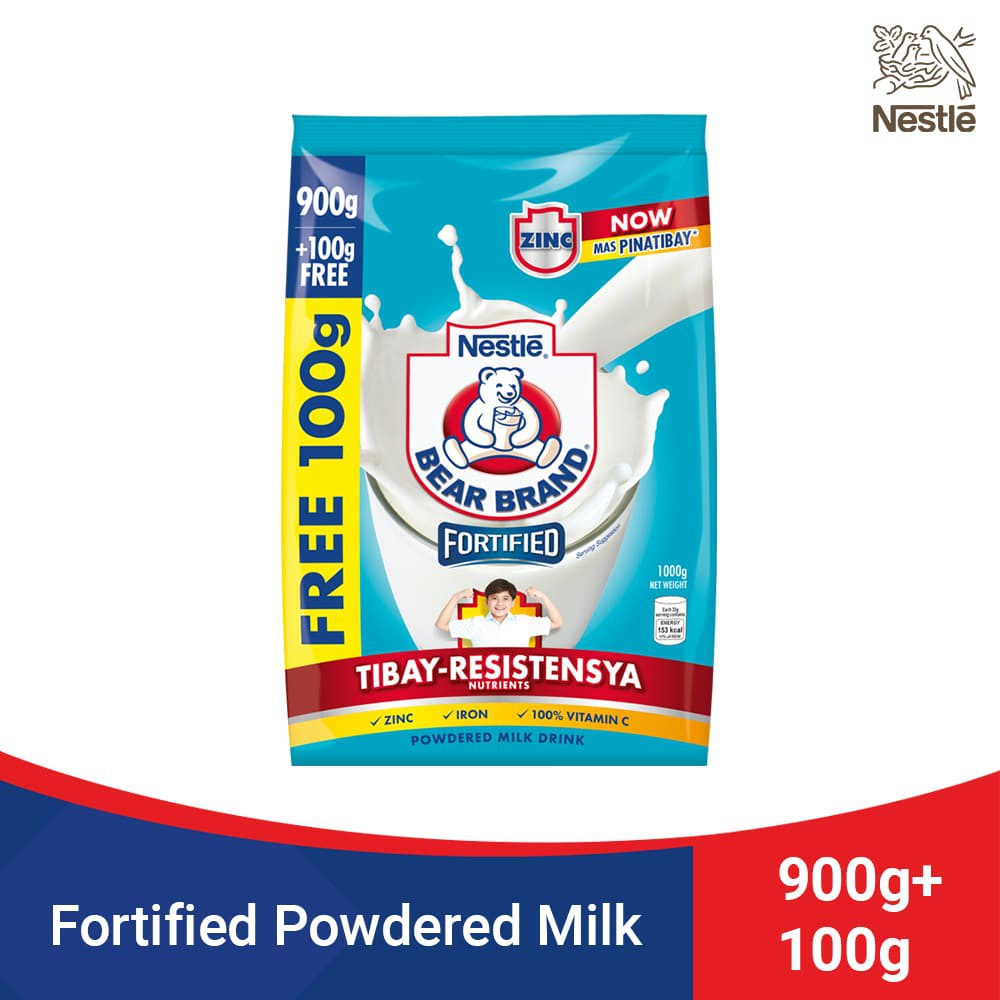 Bear Brand Fortified Powdered Milk Drink 900g + 100g | Shopee Philippines