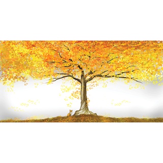 Autumn Fallen Leaves Posters Yellow Tree Canvas Paintings Landscape Art Picture On The Wall Home Decoration Cuadros For Bedroom #7