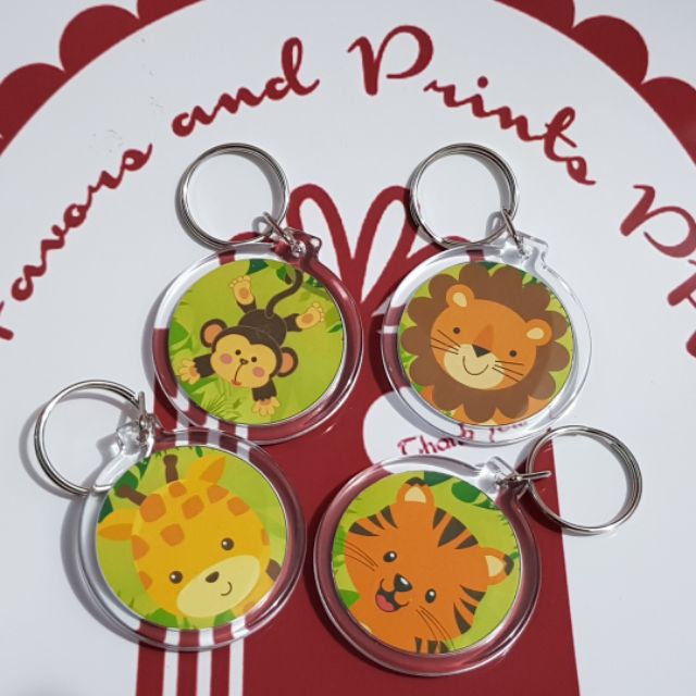 ACRYLIC KEYCHAINS (6pcs) SAFARI / ANIMAL THEME Shopee Philippines