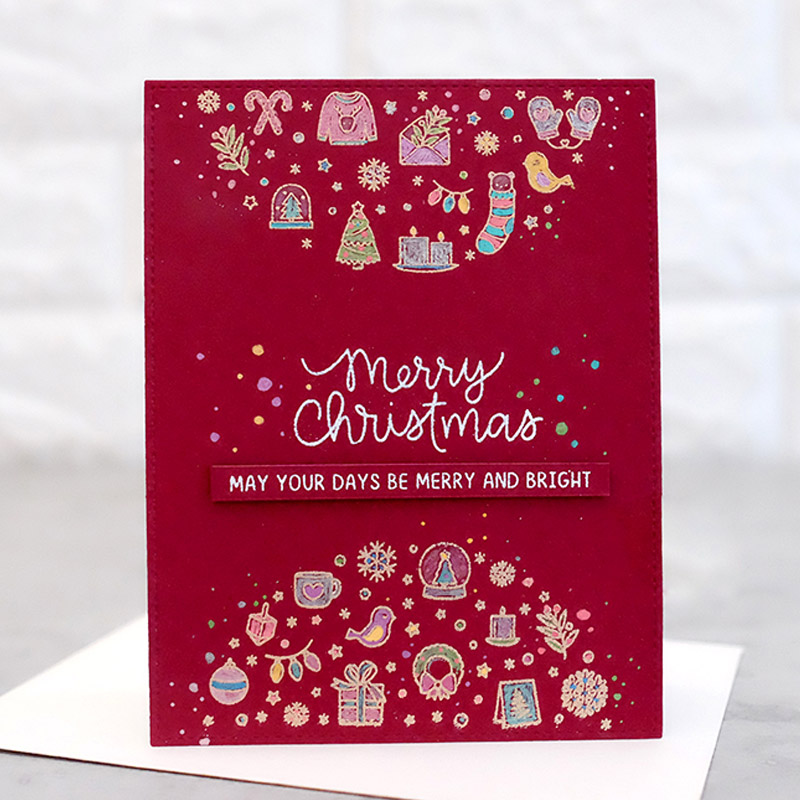 ME Christmas Decoration Logo Silicone Transparent Seal Set DIY Mold Handmade Paper-Cutting Card Embossing