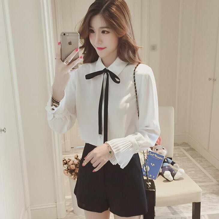 chiffon bow tie blouse