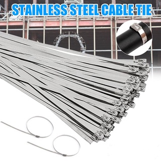 100PCS Multi-Purpose Locking Cable Metal Zip Ties Stainless Steel Self Locking Zip Tie/Cable Tie