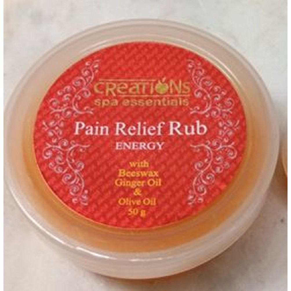 CREATIONS SPA ESSENTIALS PAIN RELIEF RUB (ENERGY) 50GRAMS (ingredient