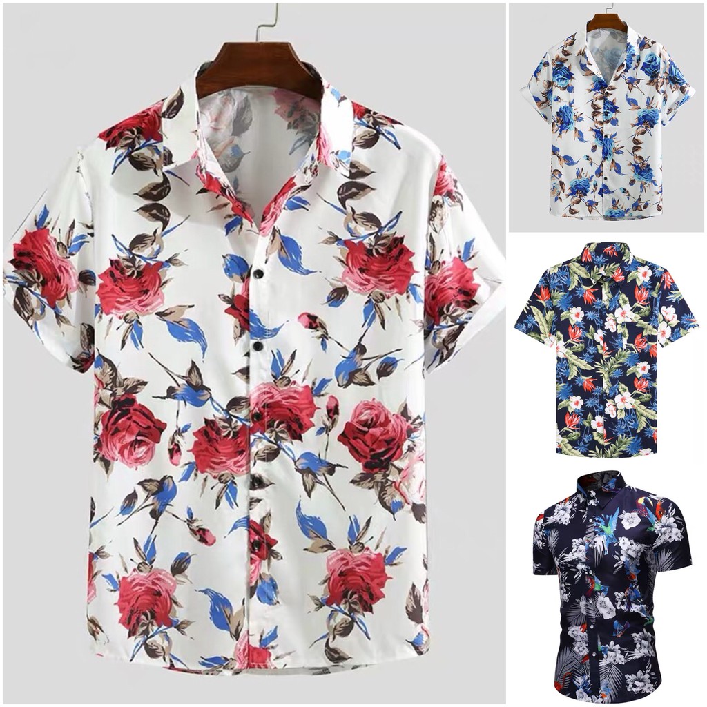 [8 Colors] Floral Polo for Men Fits Small to Extra Large | Shopee ...