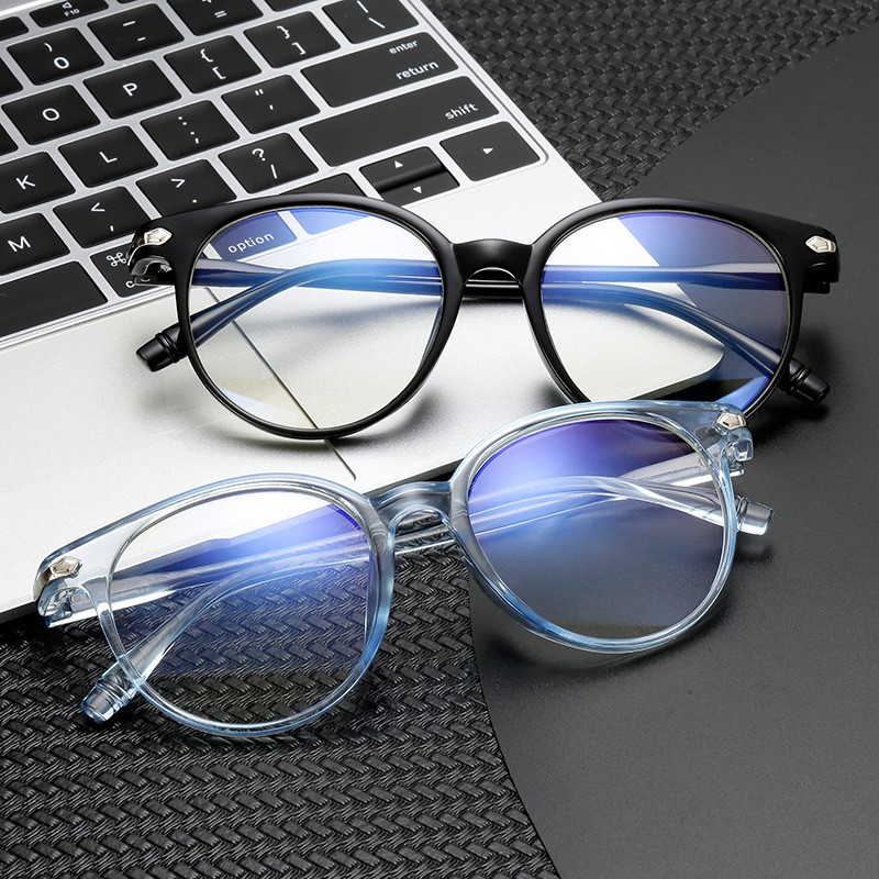 Women Round AntiBlue Glasses Antiradiation Eyeglasses Computer Anti