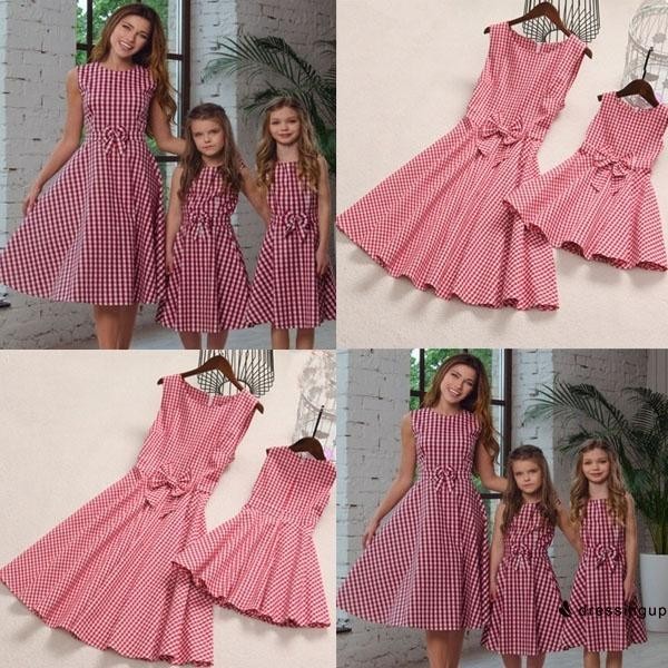 Mother and Daughter Bowknot dress 
