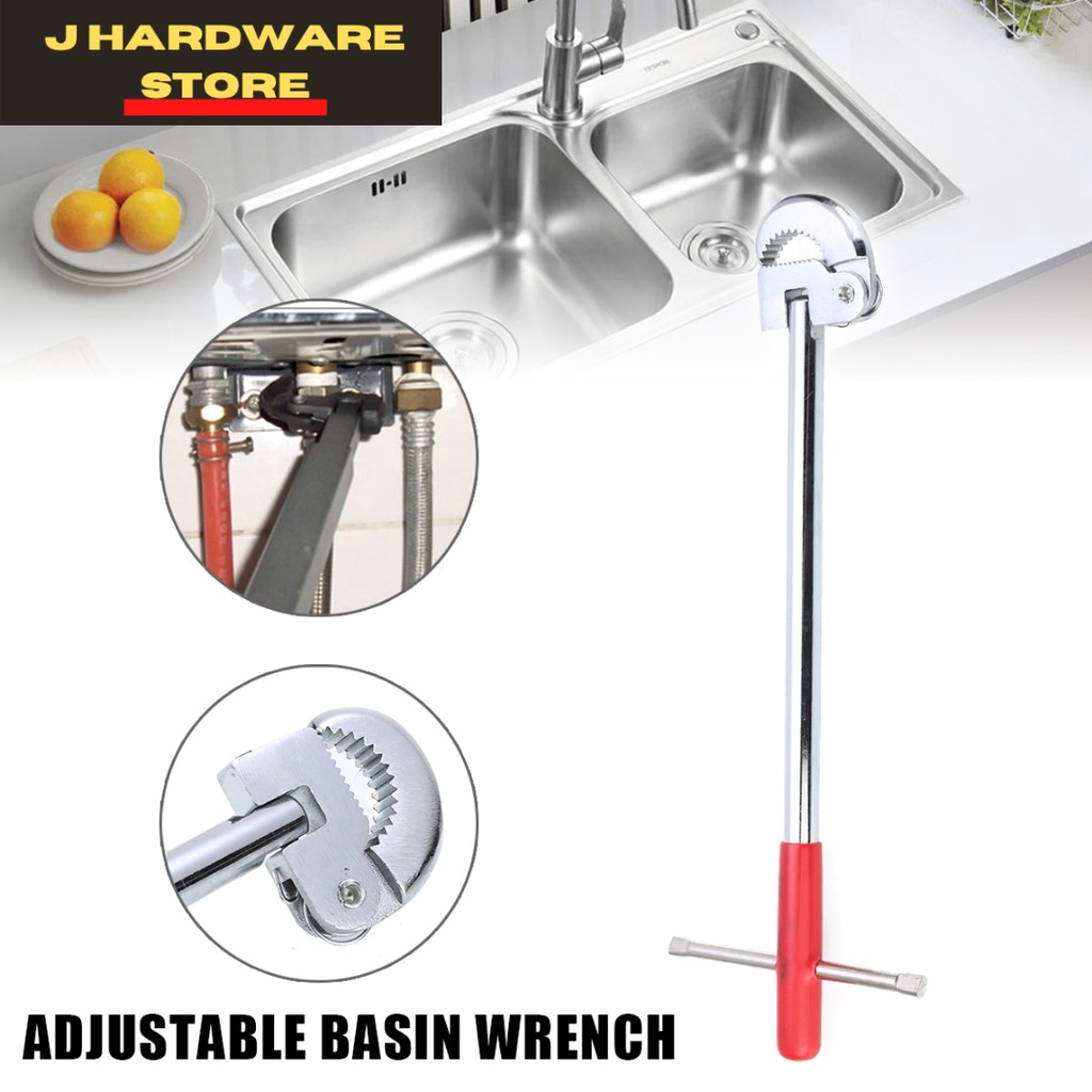 Adjustable Basin Wrench Tap Steel Sink Spanner Plumbers for Plumbing