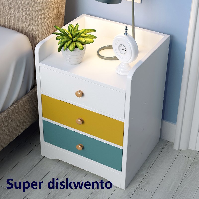 Hot Bedside Table Rack Simple Modern Imitation Solid Wood Small Cabinet Locker Simple Bedroom Mini S Shopee Philippines