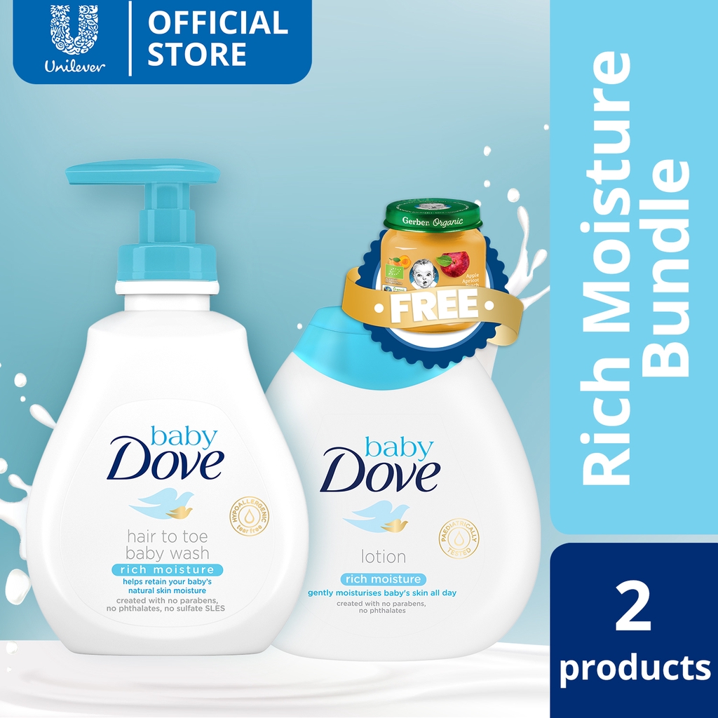 dove baby wash and lotion