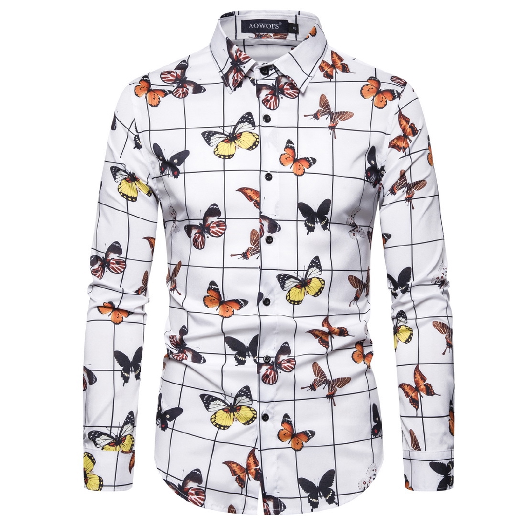 mens butterfly print shirt